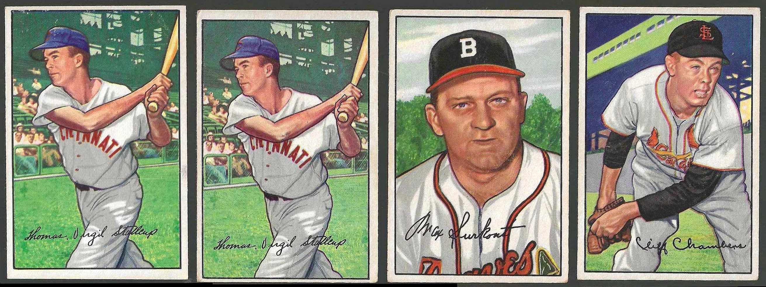 1952 Bowman #  6 Virgil Stallcup (Reds)  cards value