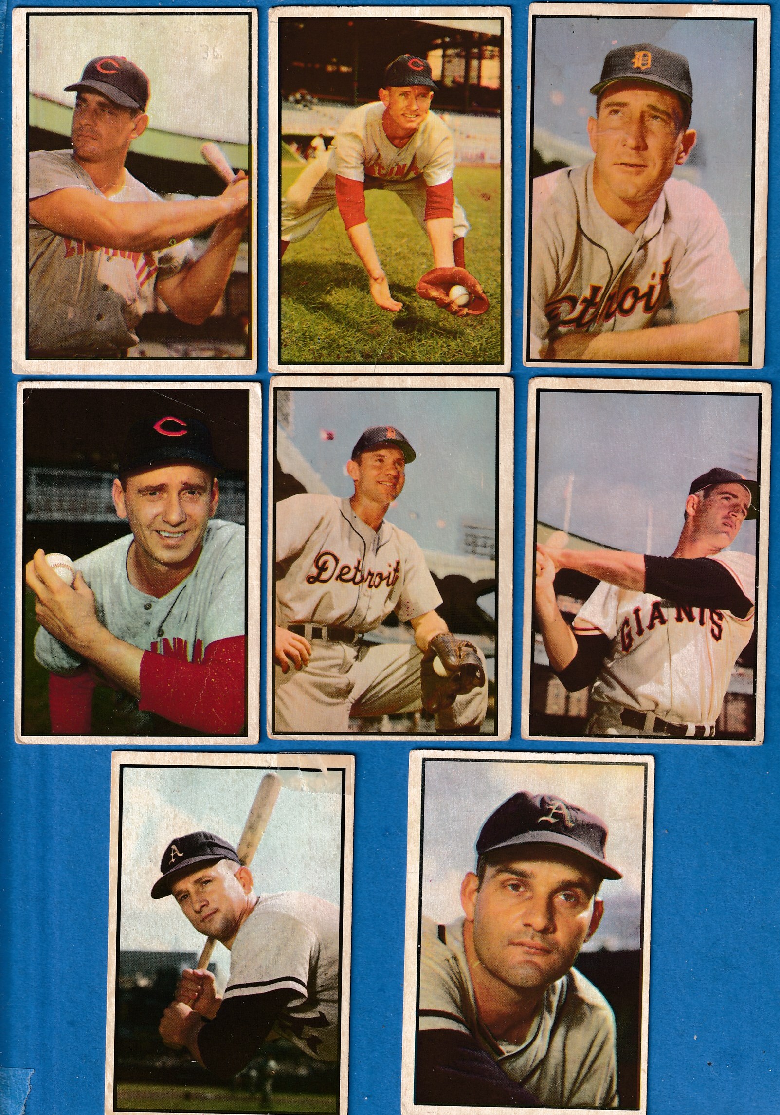 1953 Bowman  - Lot of ( 8) different Color  cards value