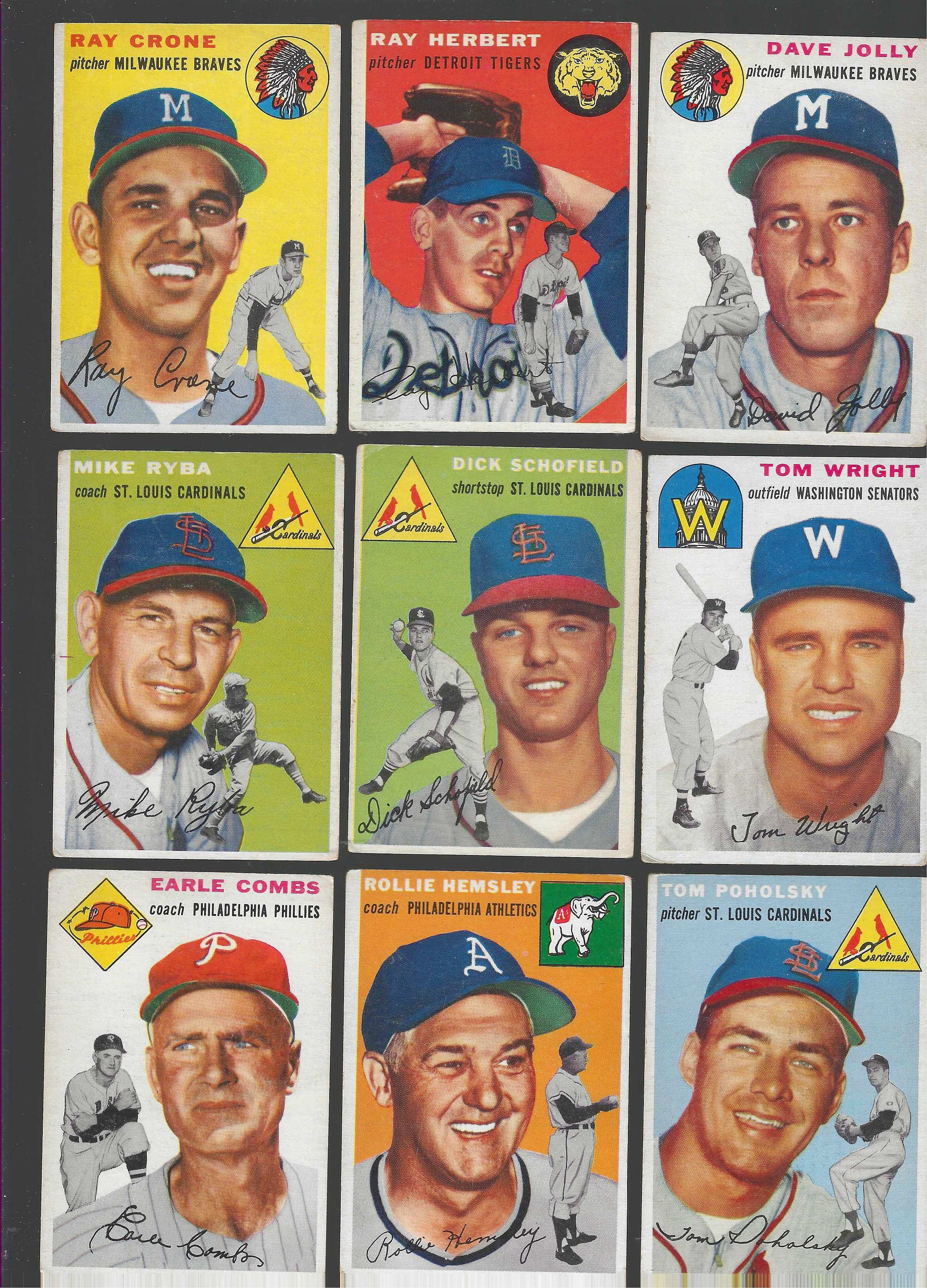 1954 Topps #142 Tom Poholsky [#ll] (Cardinals)  cards value