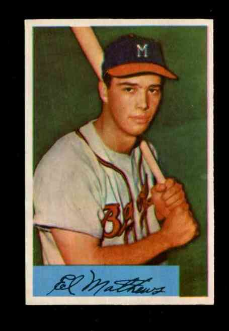 1954 Bowman # 64 Eddie Mathews (Braves)  cards value