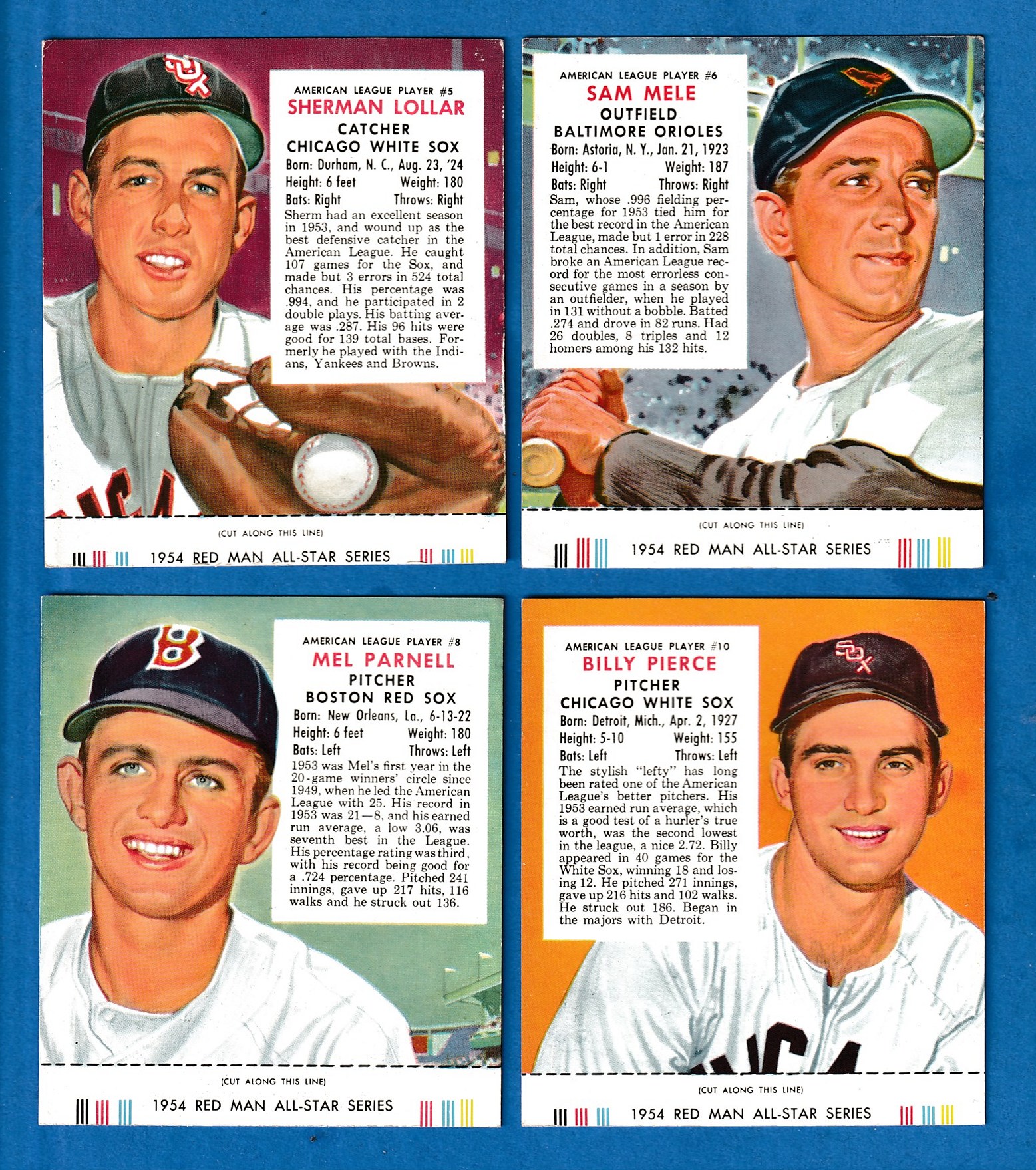 1954 Red Man w/TAB #AL.6 Sam Mele (Orioles)  cards value