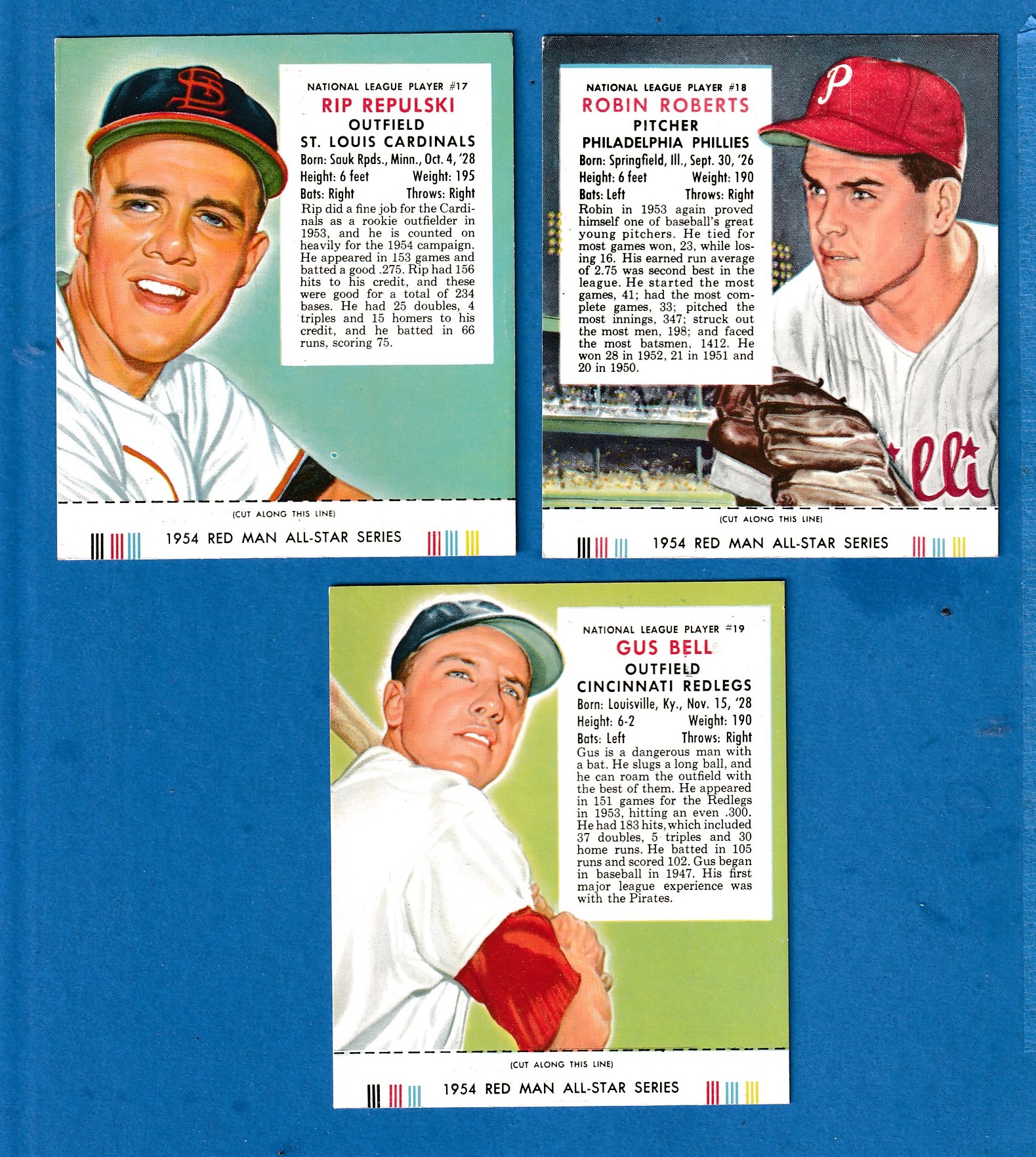 1954 Red Man w/TAB #NL18 Robin Roberts (Phillies)  cards value