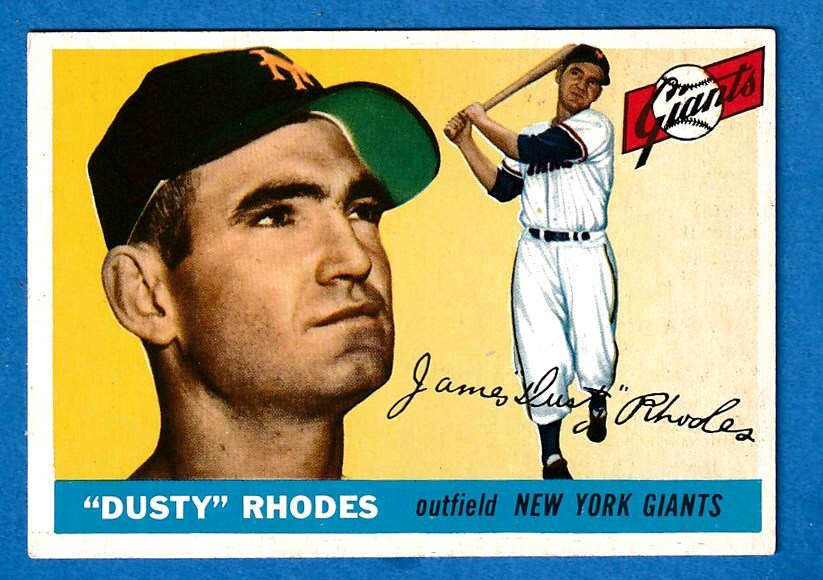 1955 Topps #  1 Dusty Rhodes ROOKIE [#] (NY Giants)  cards value