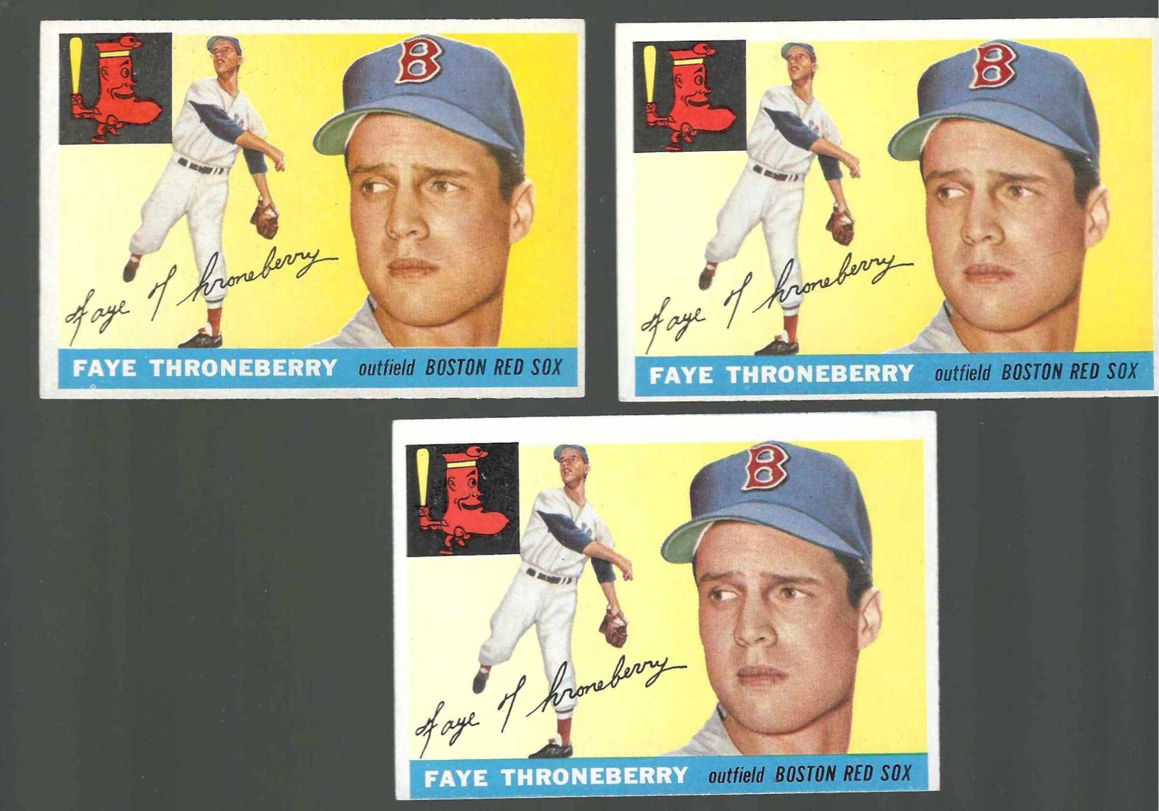 1955 Topps #163 Faye Throneberry SCARCE HIGH NUMBER (Red Sox)  cards value