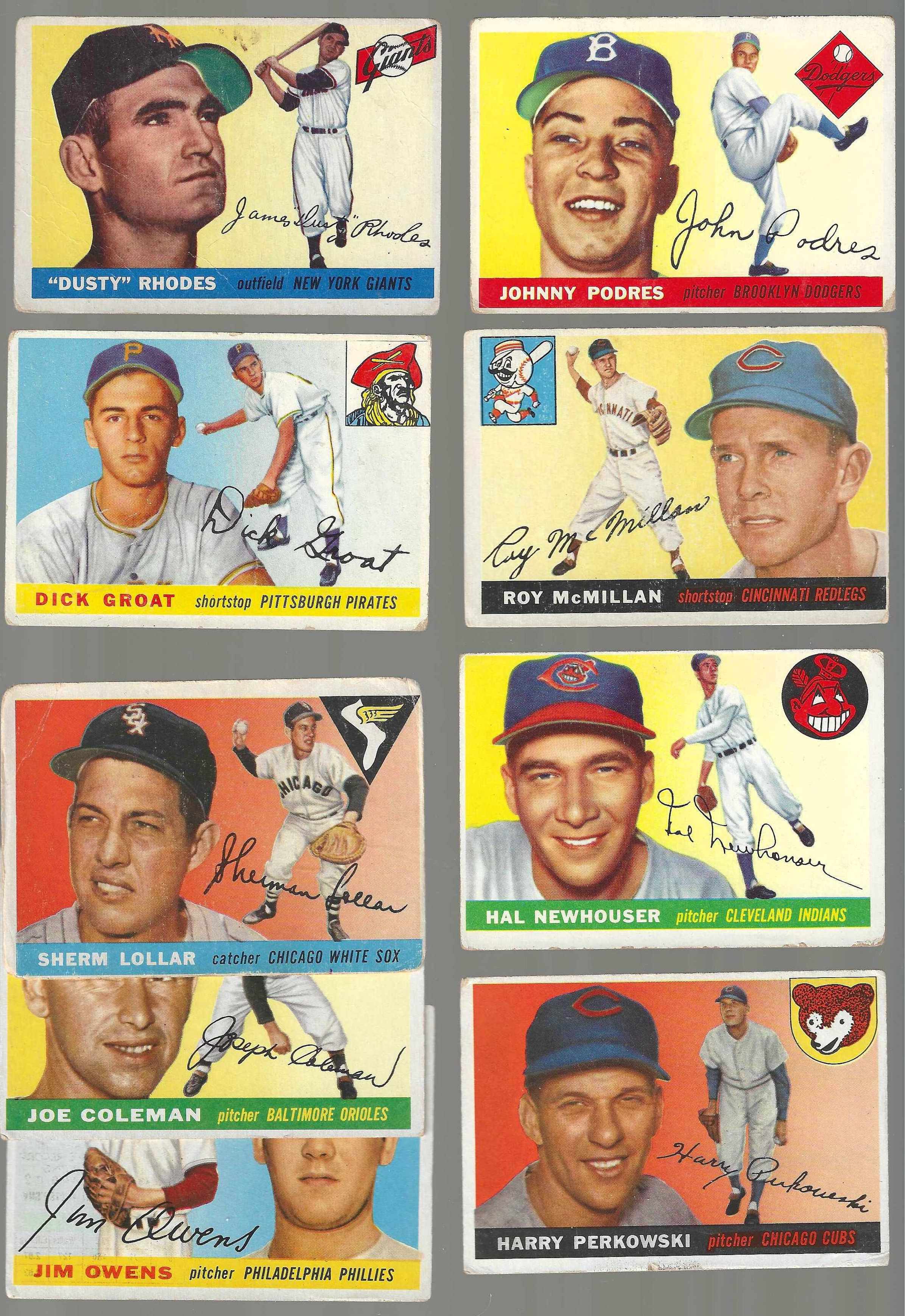 1955 Topps  - Lot of (50) different with (5) scarce High #s [#ll]  cards value