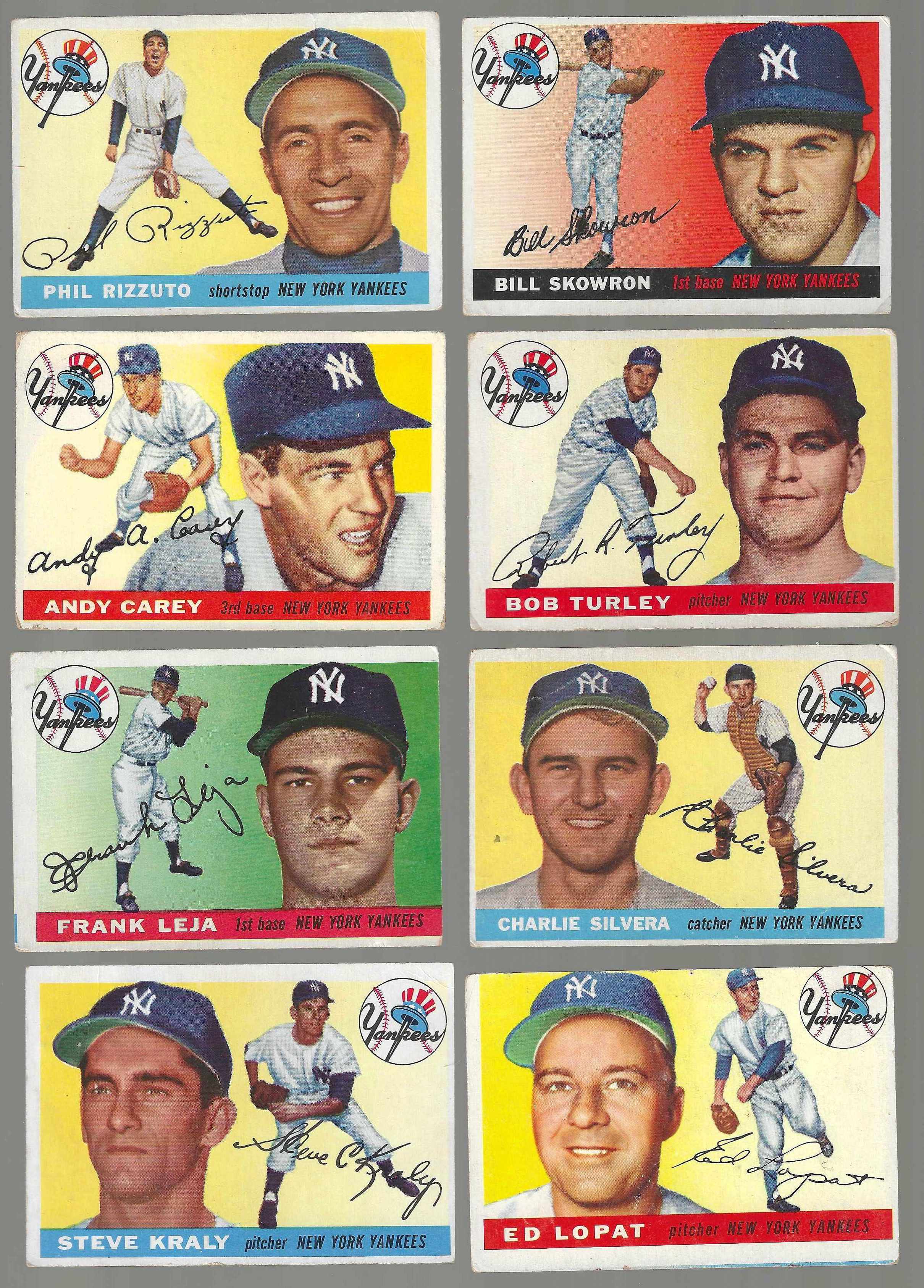 1955 Topps  - Yankees Starter Team Set/Lot with (8) different  cards value