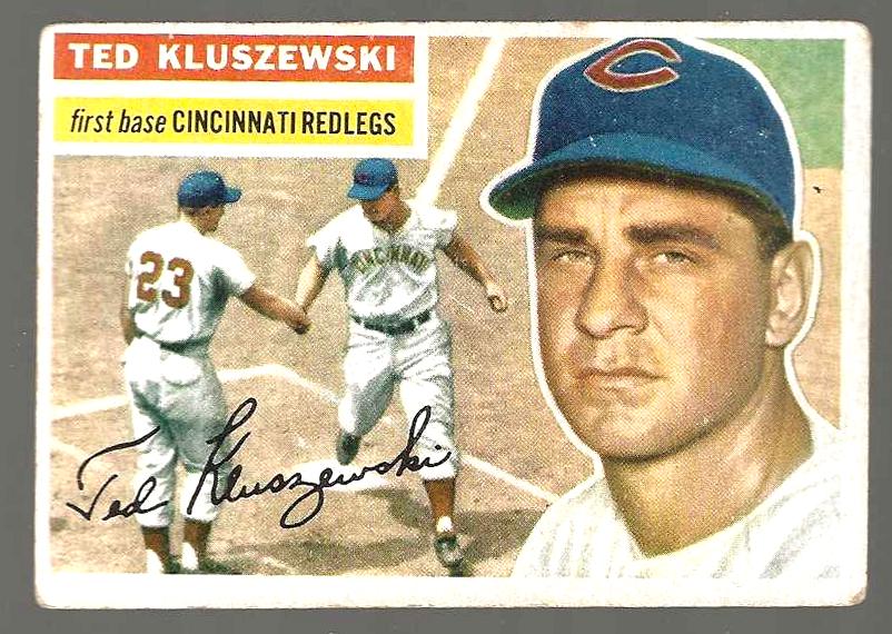 1956 Topps # 25 Ted Kluszewski [WB] [#] (Reds)  cards value