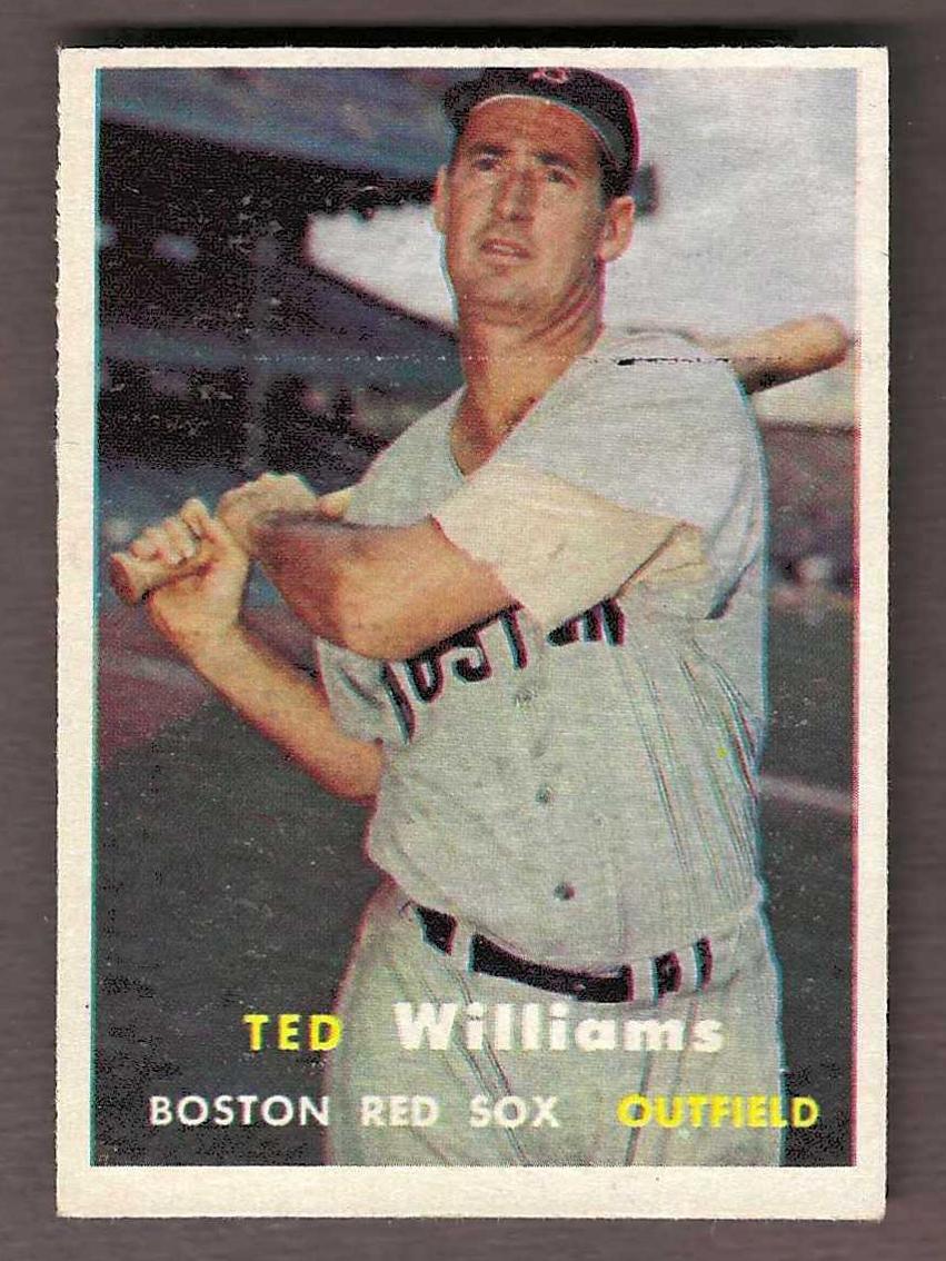 1957 Topps #  1 Ted Williams [#] (Red Sox)  cards value