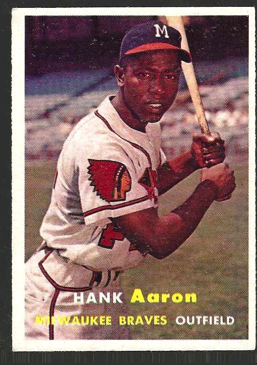 1957 Topps # 20 Hank Aaron UER [#] (Braves)  cards value