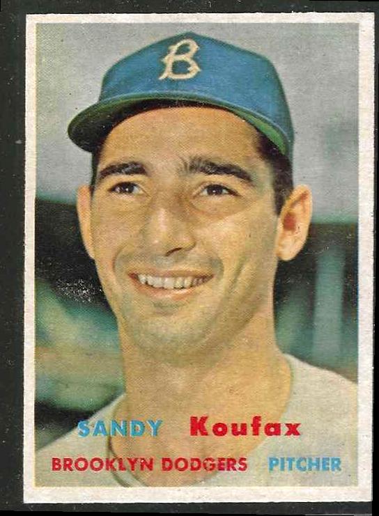 1957 Topps #302 Sandy Koufax SCARCE MID SERIES [#] (Brooklyn Dodgers)  cards value