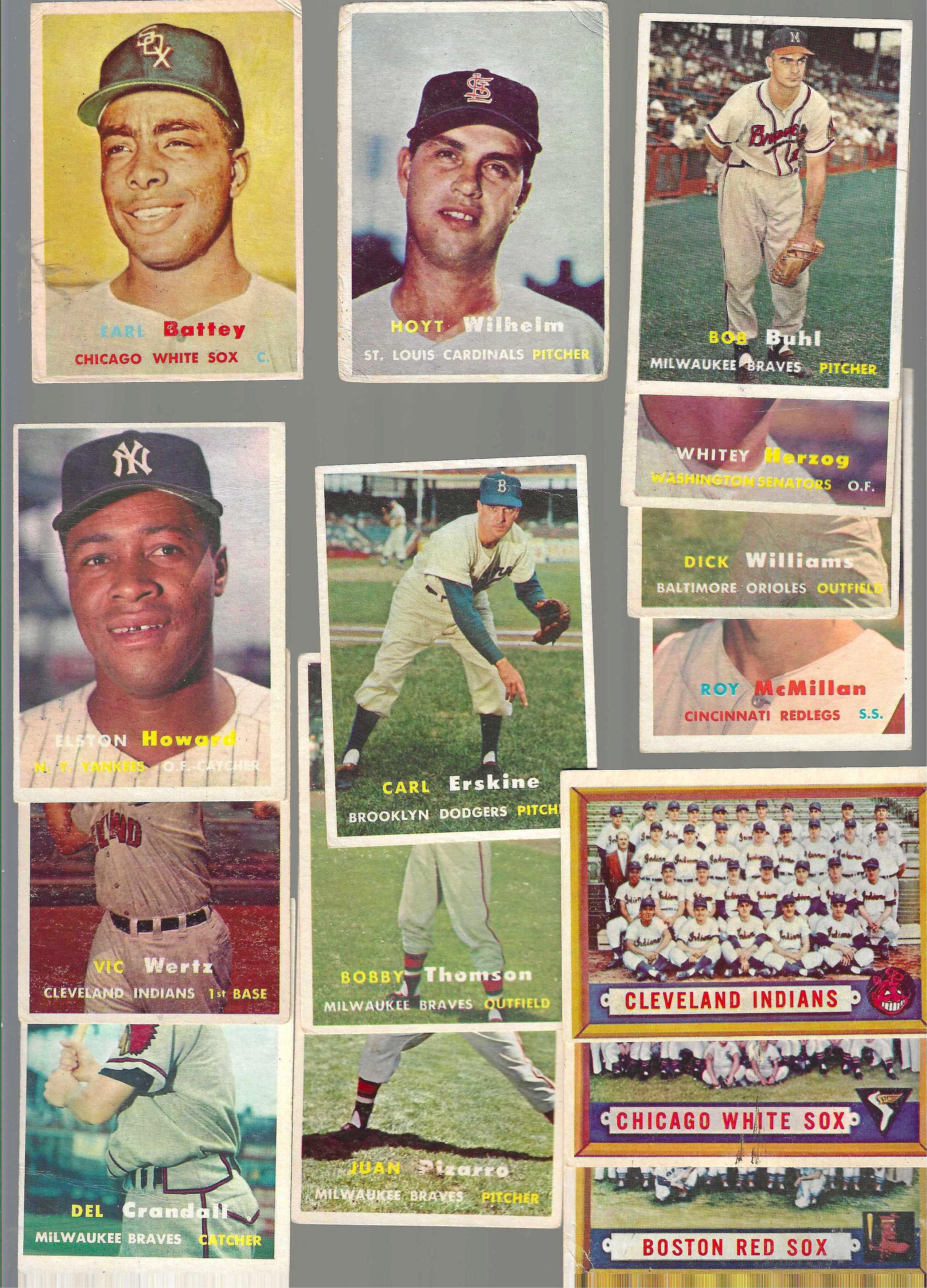 1957 Topps - Lot of (59) different w/(1) HOF,(2) scarce series  cards value