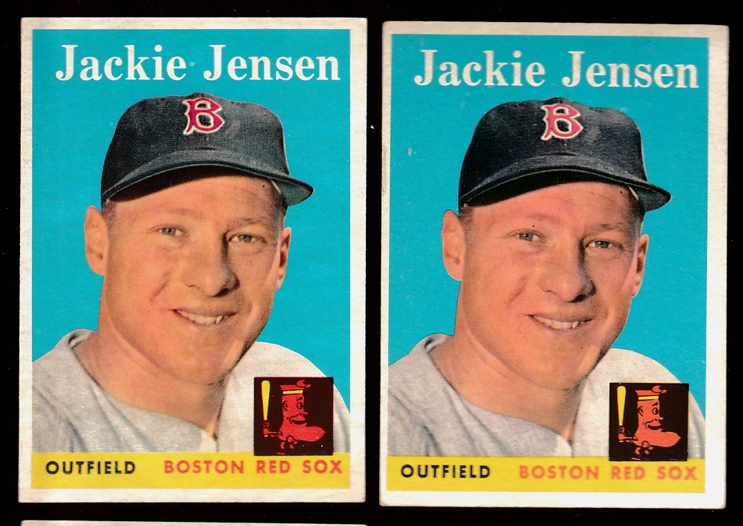1958 Topps #130 Jackie Jensen [#] (Red Sox)  cards value