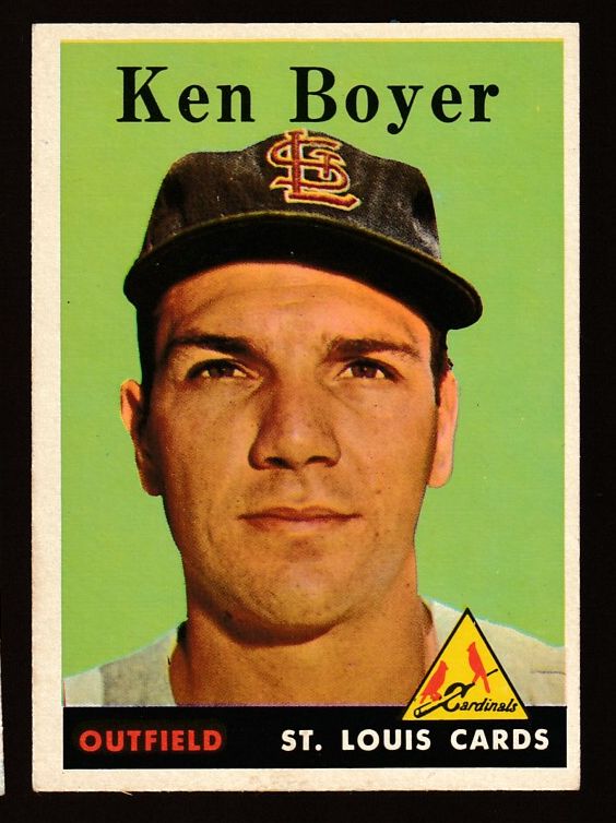 1958 Topps #350 Ken Boyer [#] (Cardinals)  cards value