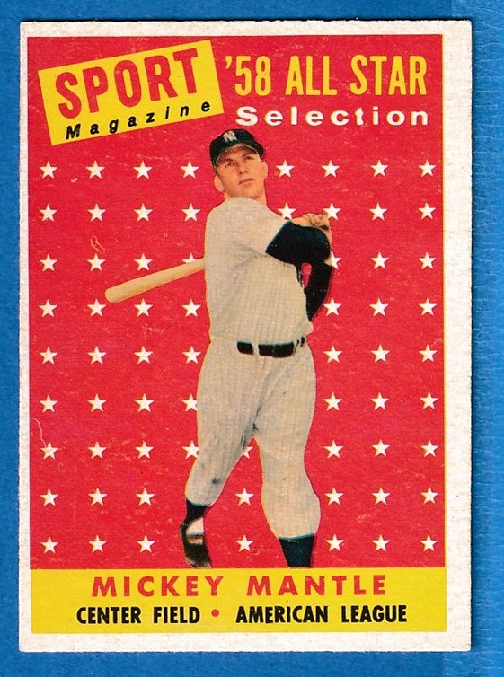 1958 Topps #487 Mickey Mantle All-Star [#] (Yankees)  cards value