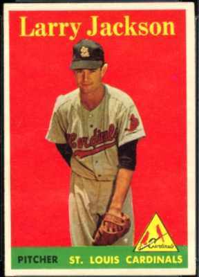 1958 Topps # 97B Larry Jackson [VAR:YELLOW NAME] (Cardinals)  cards value