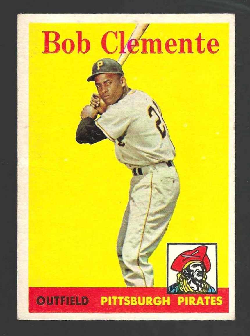 1958 Topps # 52B Roberto Clemente [VAR:Yellow Team] (Pirates)  cards value