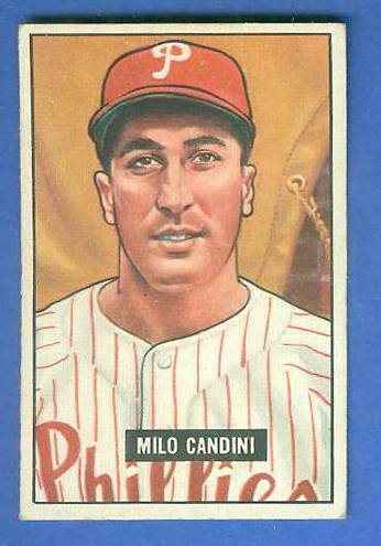 1951 Bowman #255 Milo Candini SCARCE HIGH# (Phillies)  cards value