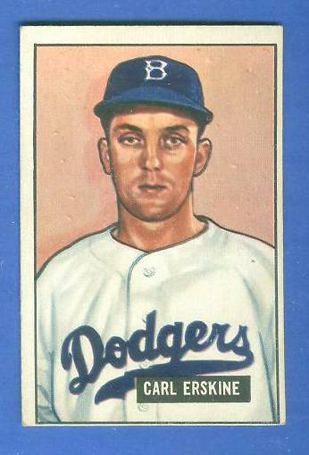 1951 Bowman #260 Carl Erskine ROOKIE SCARCE HIGH# (Brooklyn Dodgers)  cards value