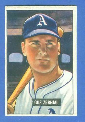 1951 Bowman #262 Gus Zernial SCARCE HIGH# (Philadelphia A's)  cards value