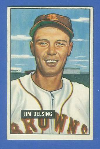 1951 Bowman #279 Jim Delsing SCARCE HIGH# (St. Louis Browns)  cards value
