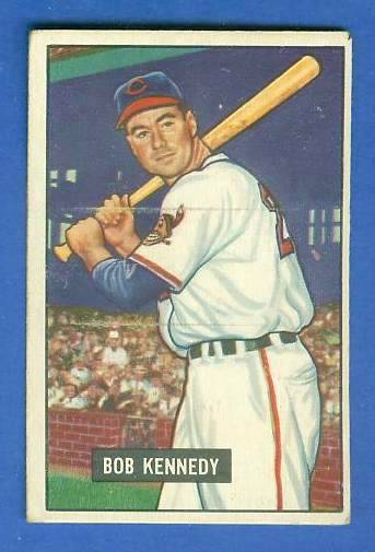 1951 Bowman #296 Bob Kennedy SCARCE HIGH# (Indians)  cards value