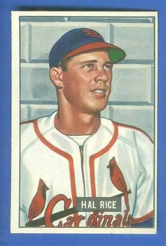 1951 Bowman #300 Hal Rice SCARCE HIGH# (Cardinals)  cards value