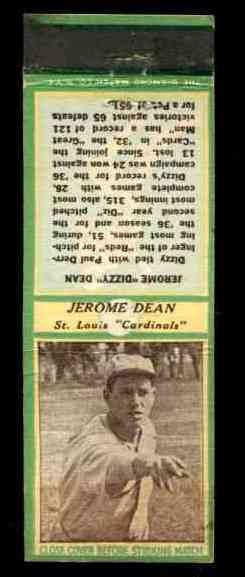 1935-36 Diamond Matchbooks # 44 Dizzy Dean GREEN [#x] (Cardinals)  cards value