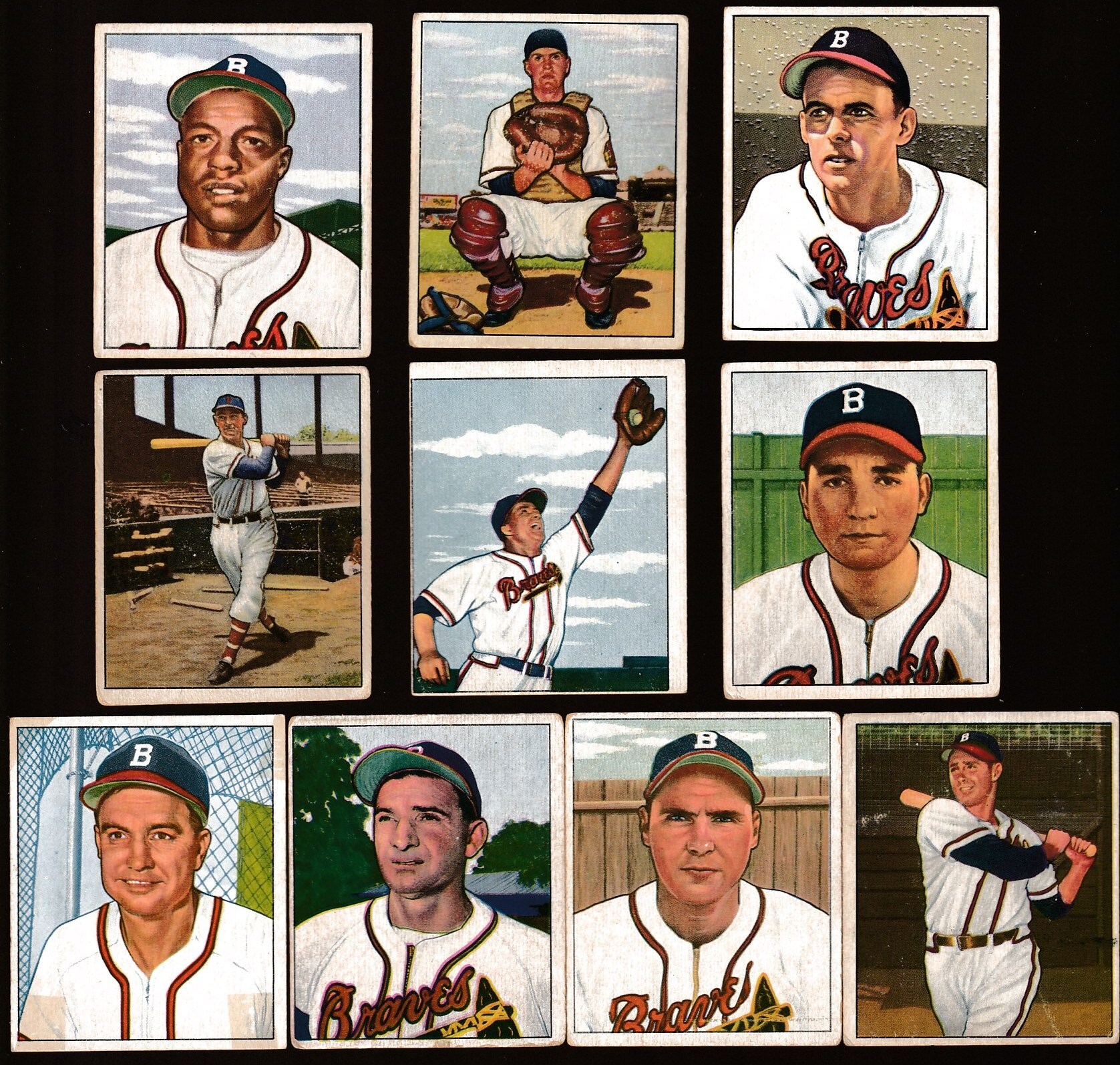 1950 Bowman  - BRAVES - Starter Team Set (10/15)  cards value