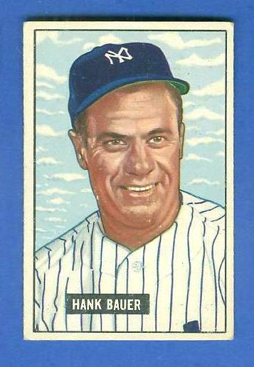 1951 Bowman #183 Hank Bauer (Yankees)  cards value