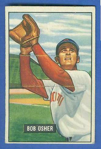 1951 Bowman #286 Bob Usher SCARCE HIGH# (Reds)  cards value