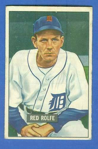 1951 Bowman #319 Red Rolfe SCARCE HIGH# (Tigers)  cards value