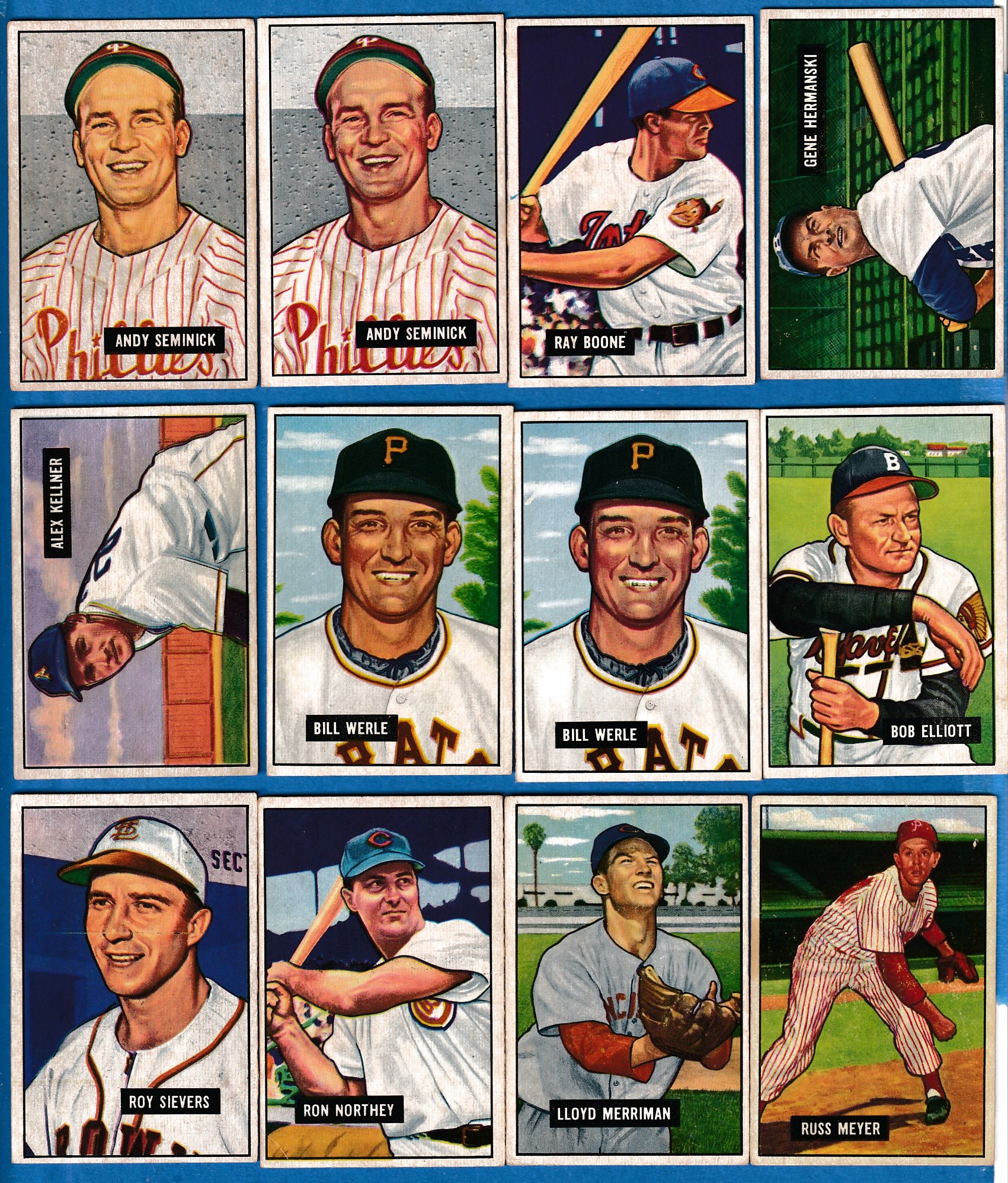 1951 Bowman # 55 Gene Hermanski (Brooklyn Dodgers)  cards value