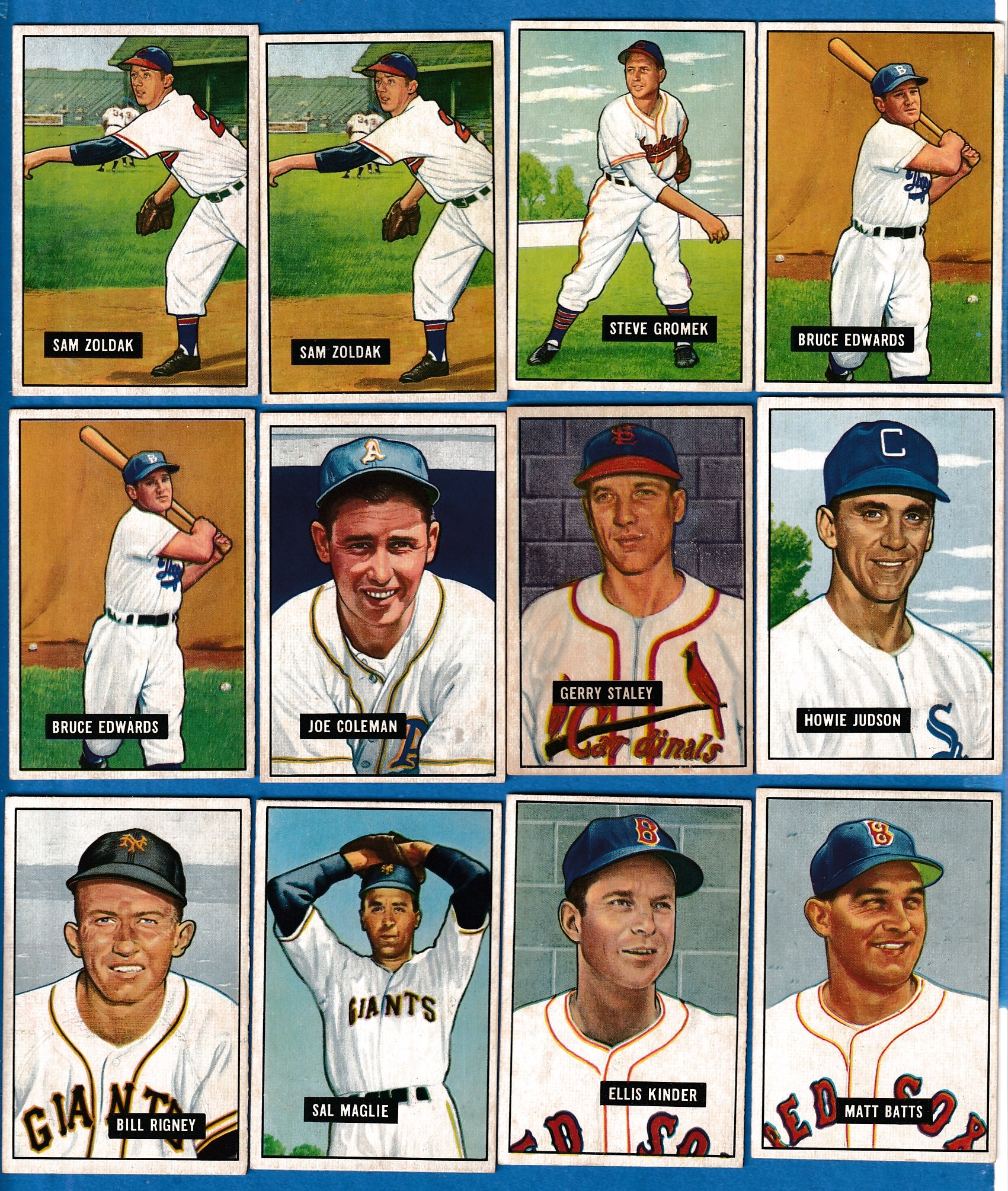 1951 Bowman #116 Bruce Edwards (Brooklyn Dodgers)  cards value
