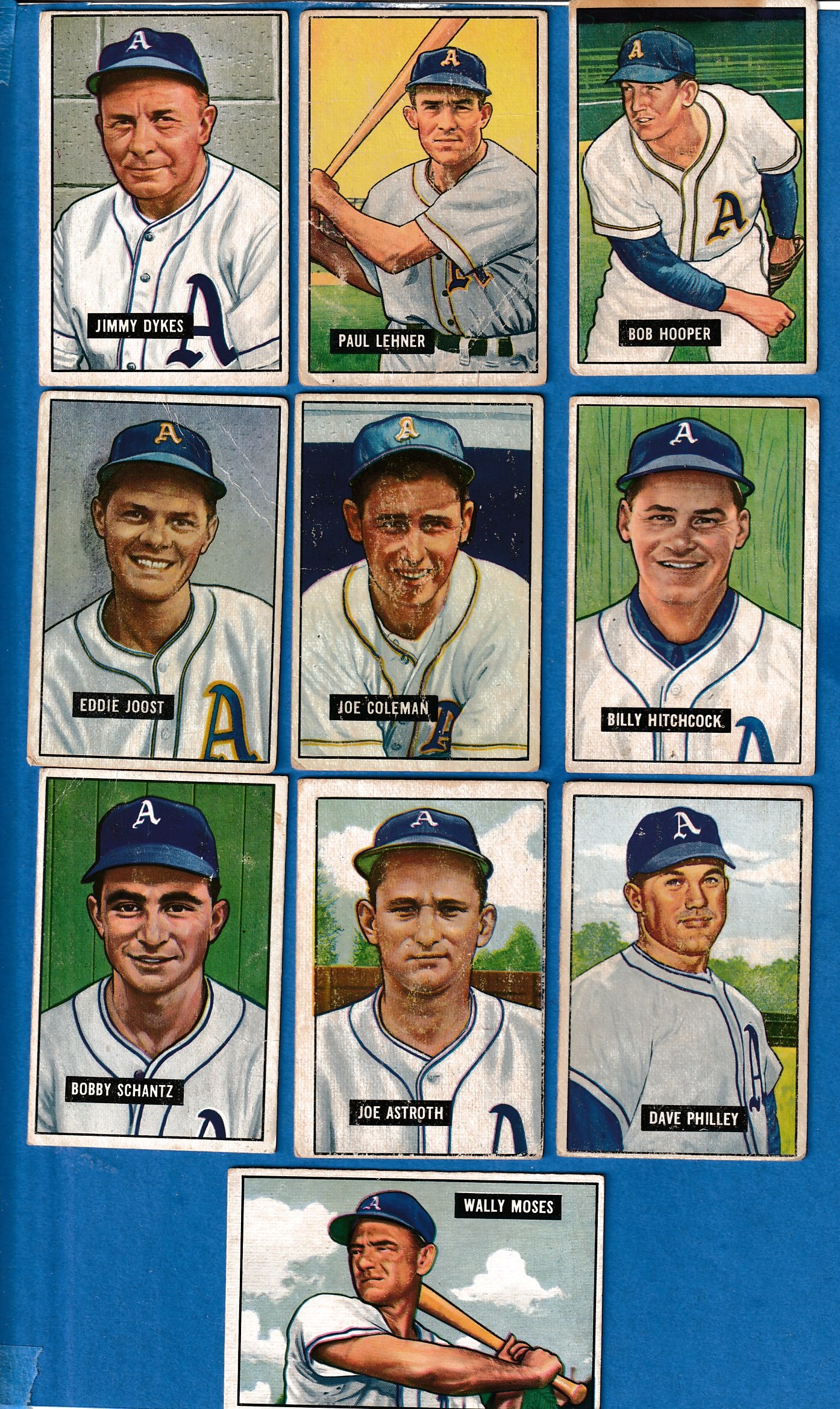 1951 Bowman  - A's (Philadelphia) - Starter Team Set (11 different)  cards value