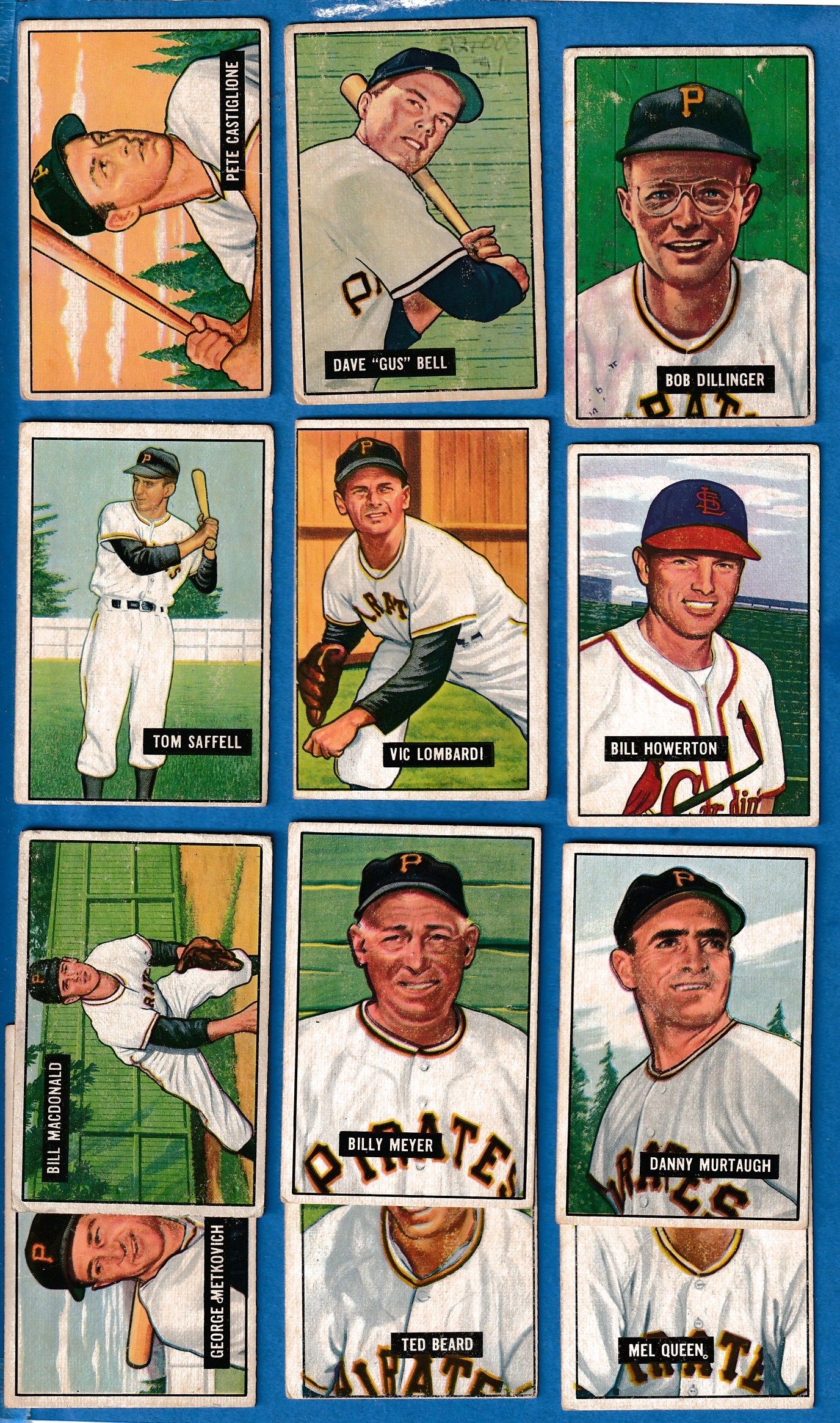 1951 Bowman  - PIRATES - Starter Team Set (12 different)  cards value