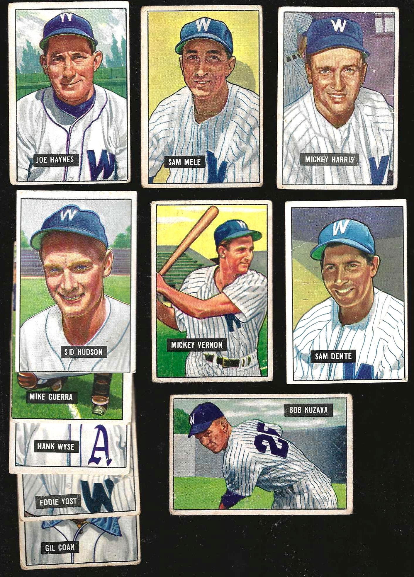 1951 Bowman  - SENATORS (Washington) - Starter Team Set (11/19)  cards value