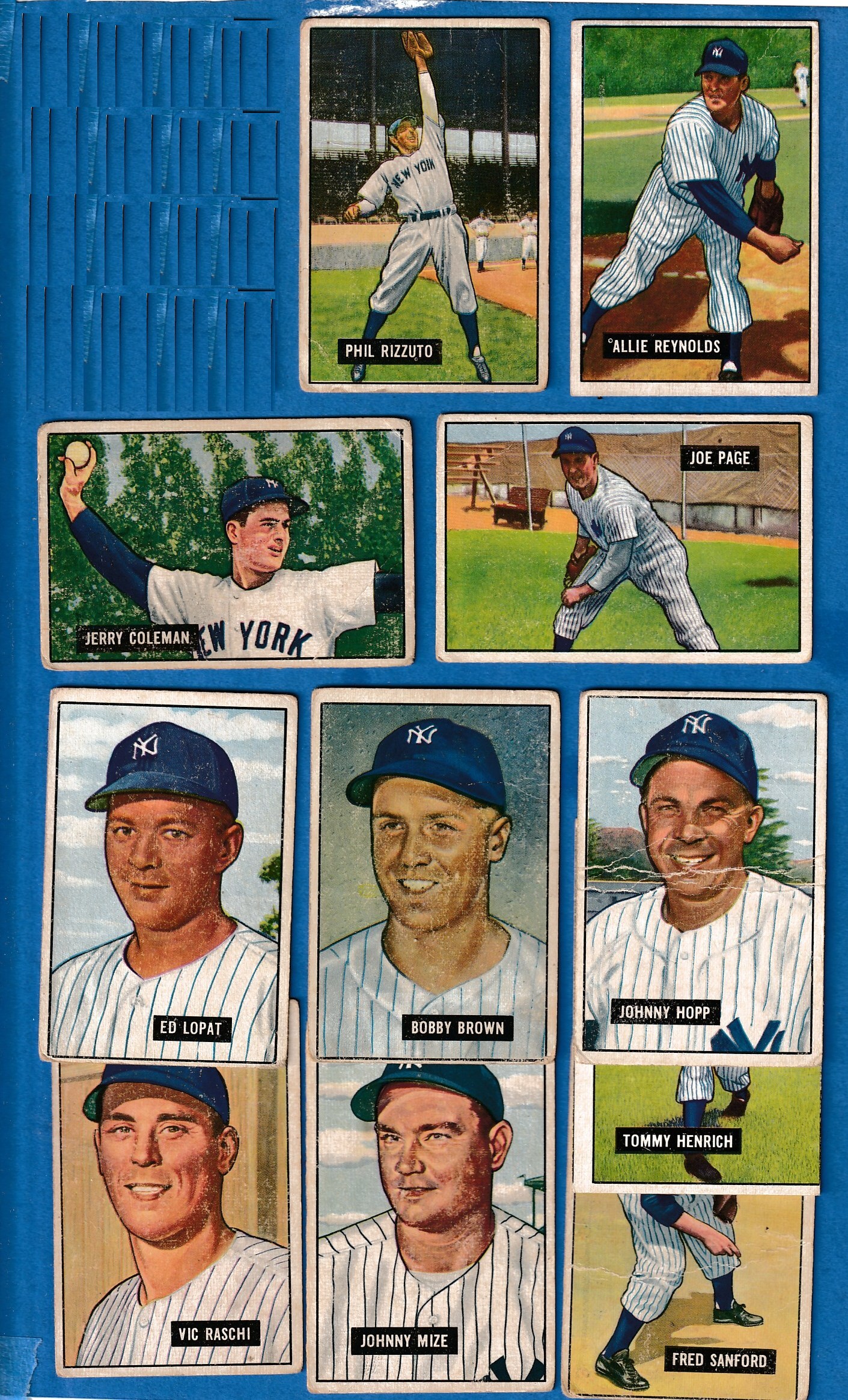 1951 Bowman  - YANKEES - Starter Team Set (10 with STARS!)  cards value