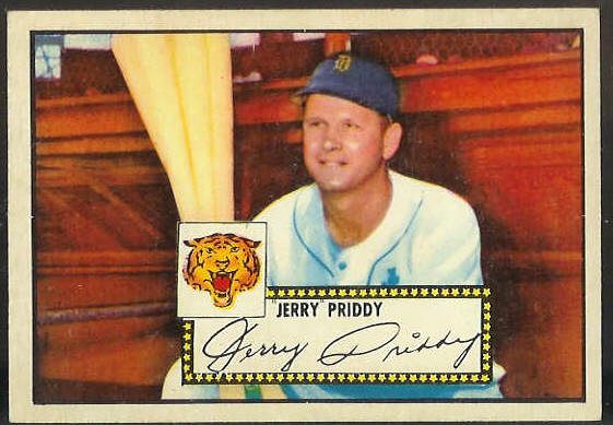 1952 Topps # 28 Jerry Priddy  RED-BACK (Tigers)  cards value