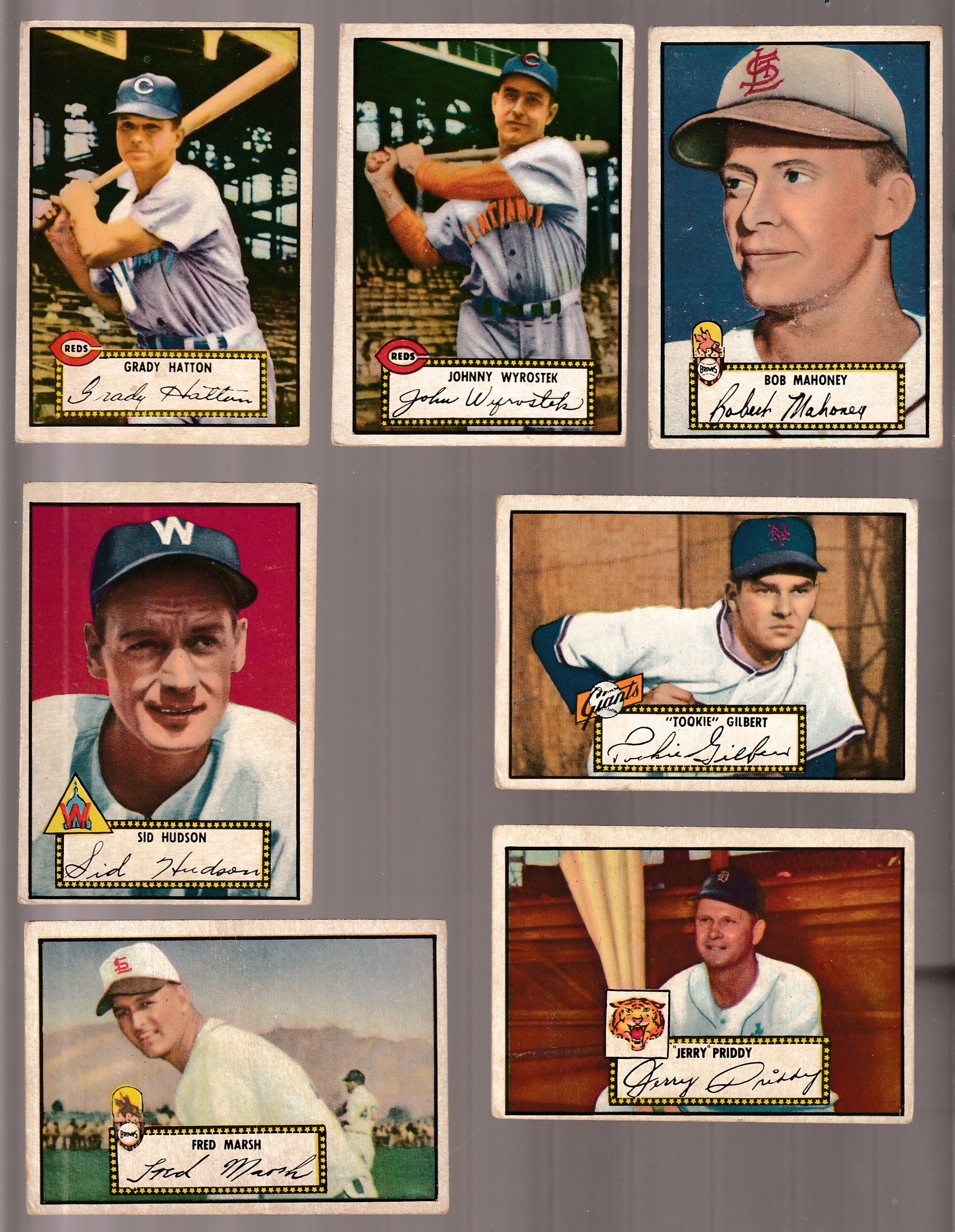 1952 Topps # 28 Jerry Priddy BLACK-BACK (Tigers)  cards value
