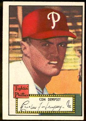 1952 Topps # 44 Con Dempsey BLACK-BACK (Phillies)  cards value