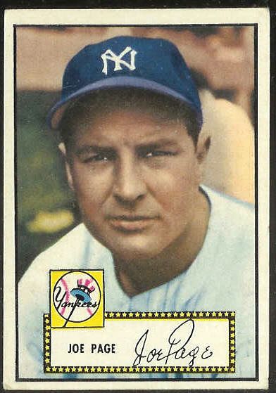 1952 Topps # 48 Joe Page (Corrected) BLACK-BACK (Yankees)  cards value