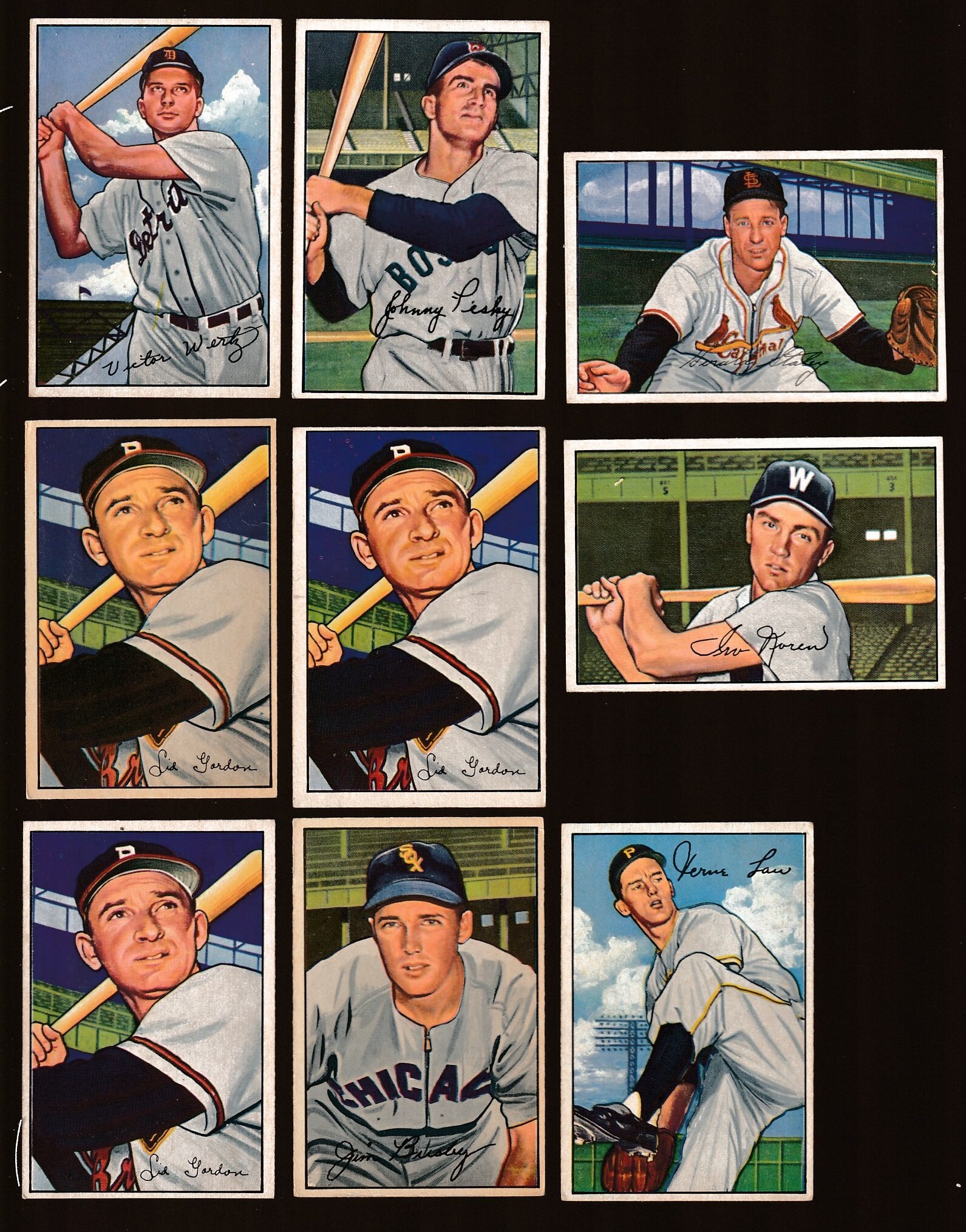 1952 Bowman # 60 Sid Gordon (Boston Braves)  cards value