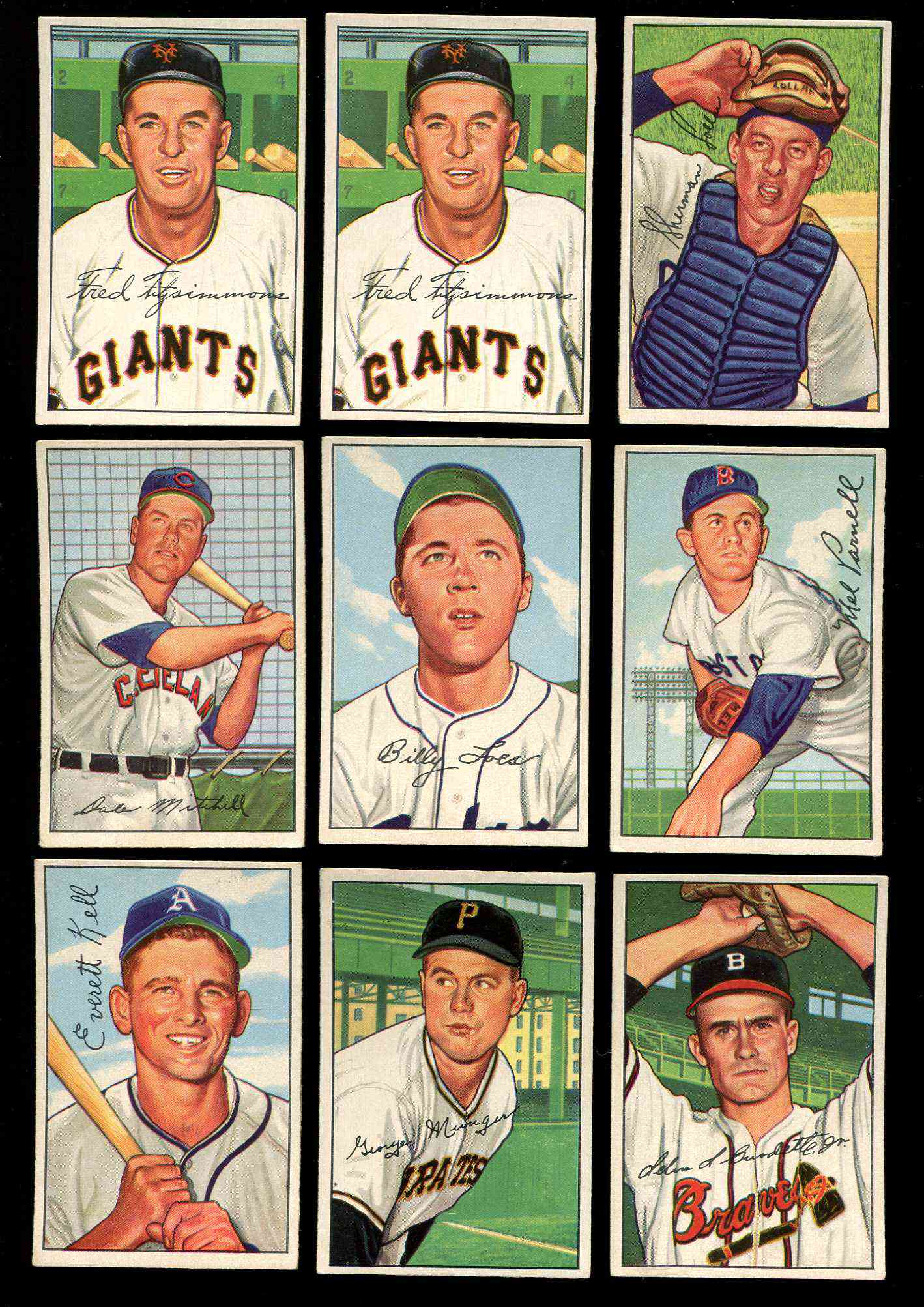 1952 Bowman #234 Fred Fitzsimmons COACH SCARCE HI# (New York Giants)  cards value