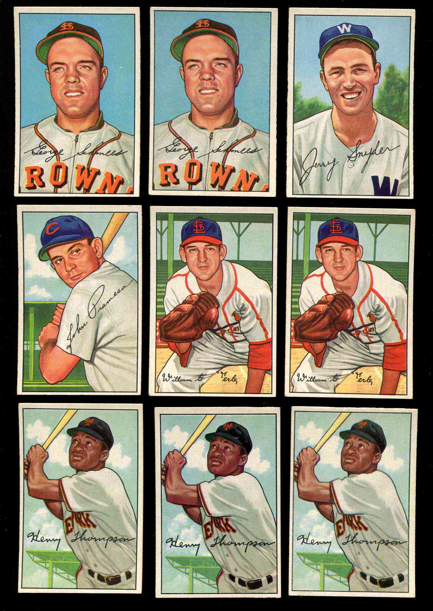 1952 Bowman #249 Hank Thompson SCARCE HI# (New York Giants)  cards value