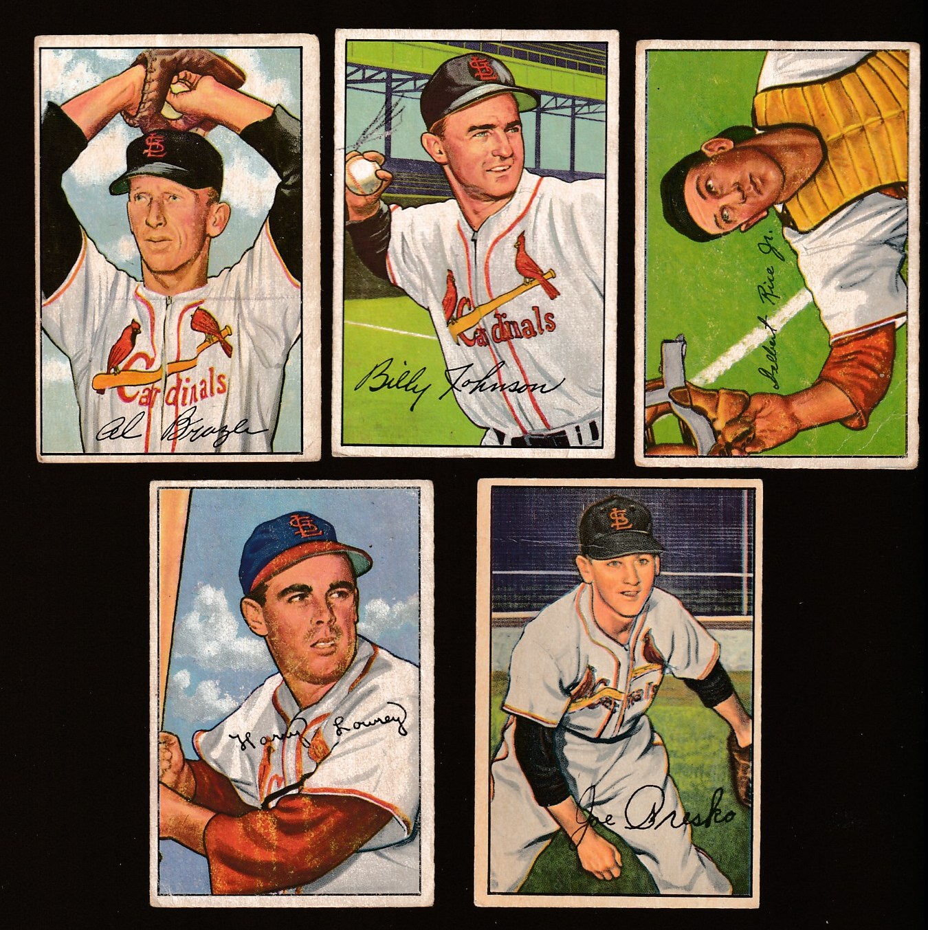 1952 Bowman  - CARDINALS - Team Lot (5)  cards value
