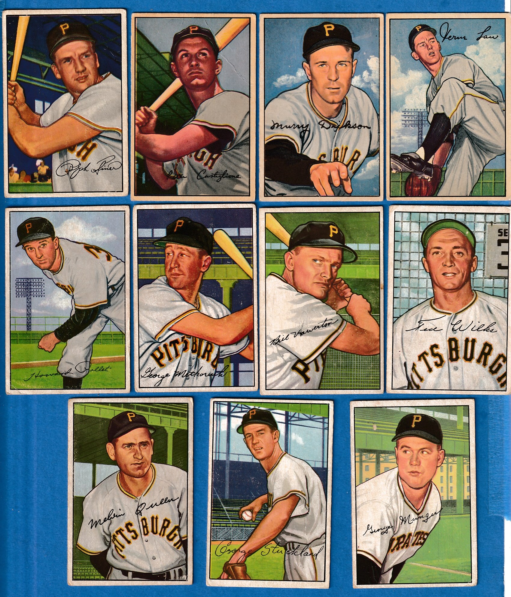 1952 Bowman  - PIRATES - Starter Team Set/Lot (9)  cards value