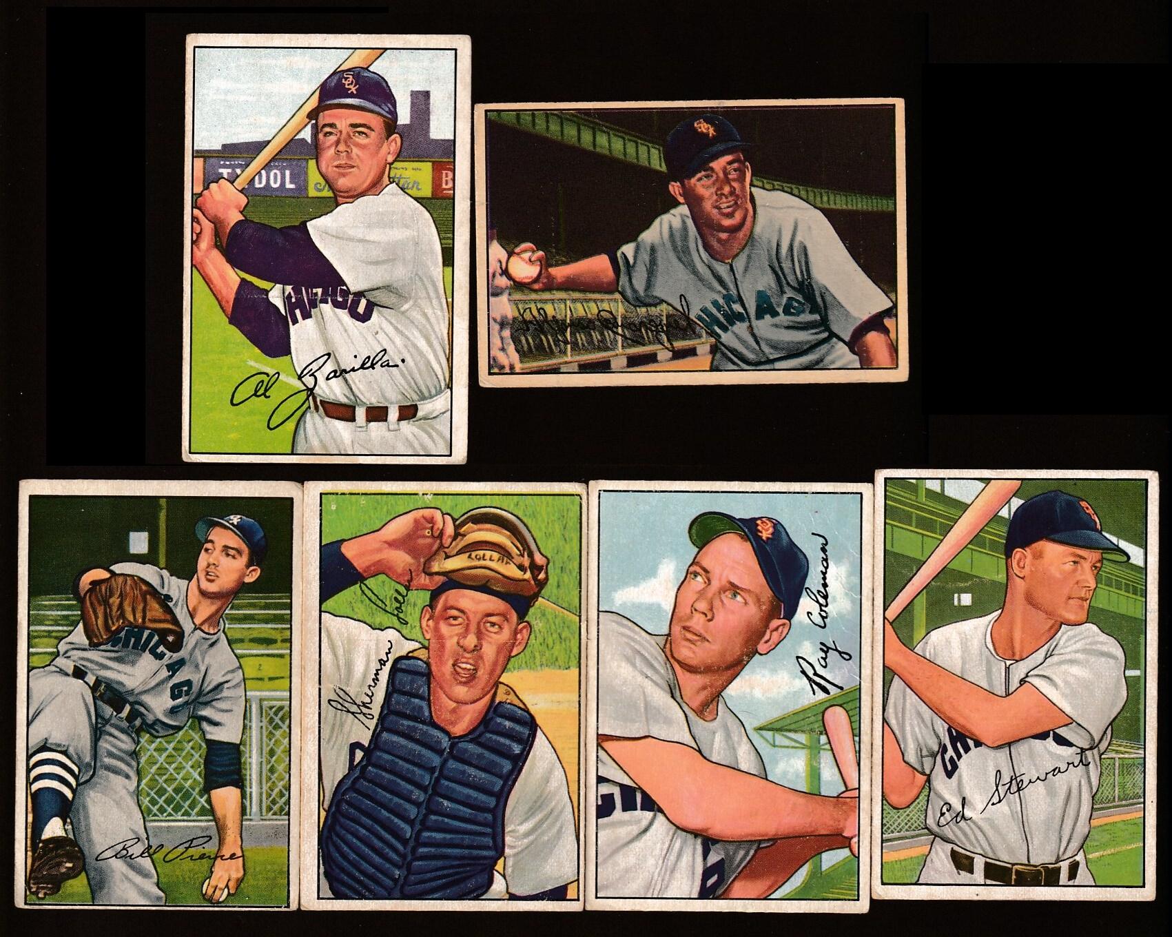 1952 Bowman  - WHITE SOX - Starter Team Set/Lot (6)  cards value