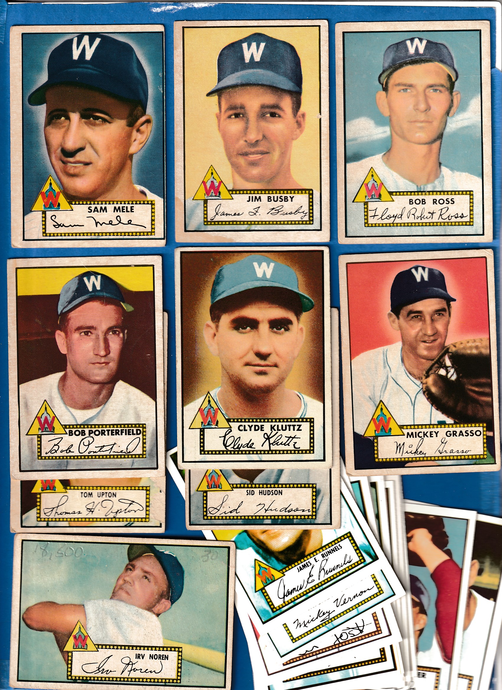 1952 Topps  - WASHINGTON SENATORS - Starter Team Set/Lot (9+12 Archives !)  cards value