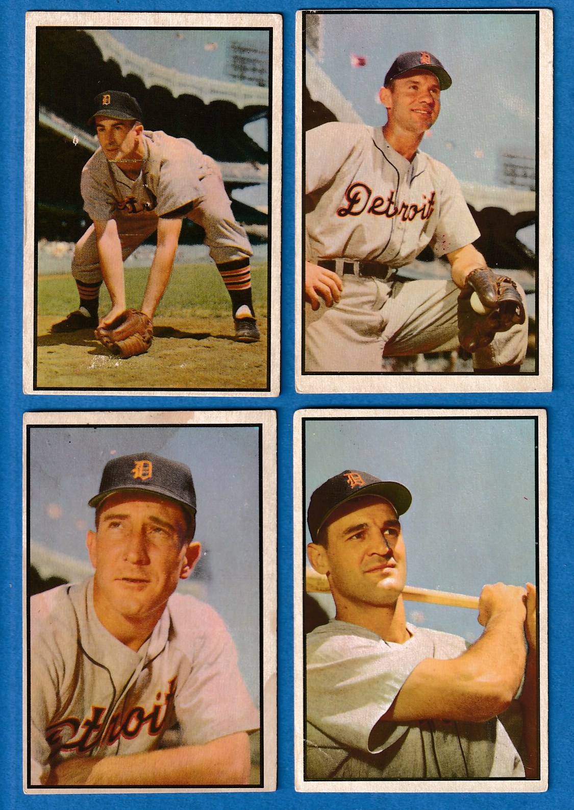 1953 Bowman Color  - TIGERS - Lot of (4) different  cards value