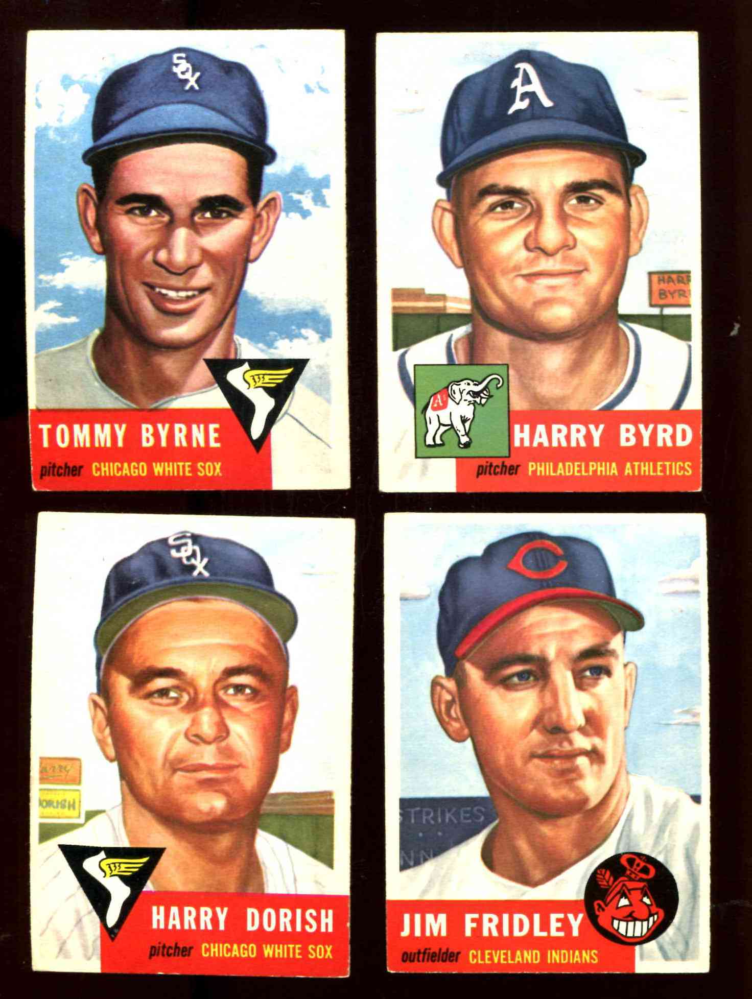 1953 Topps #187 Jim Fridley [#l] (Indians)  cards value